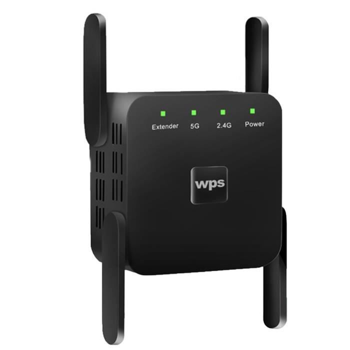 WIFI Booster 5GHz Wireless 5G Wi-Fi Signal Signal Répète 1200Mbps Routeur Longue gamme Extender Noir