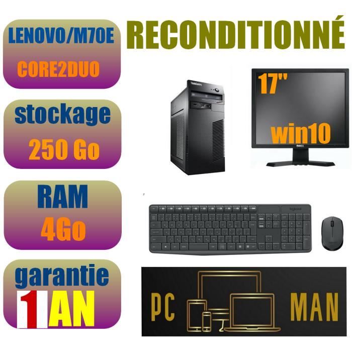 LENOVO THINKCENTRE M70E Pentium 2,8 GHz - AVEC Un écran 17 pouces ...