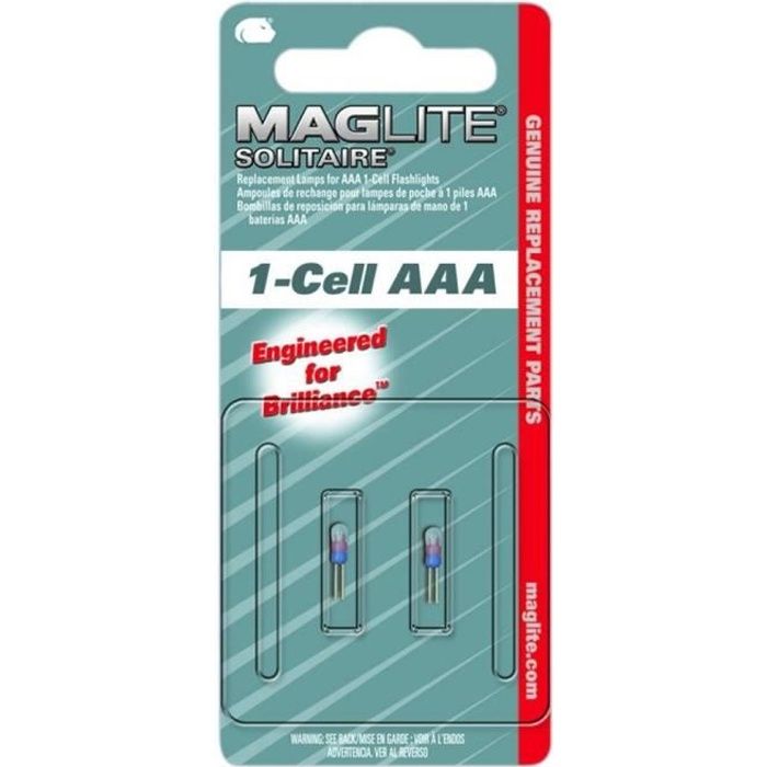 Jeu 2 ampoules pour lampe Maglite Solitaire