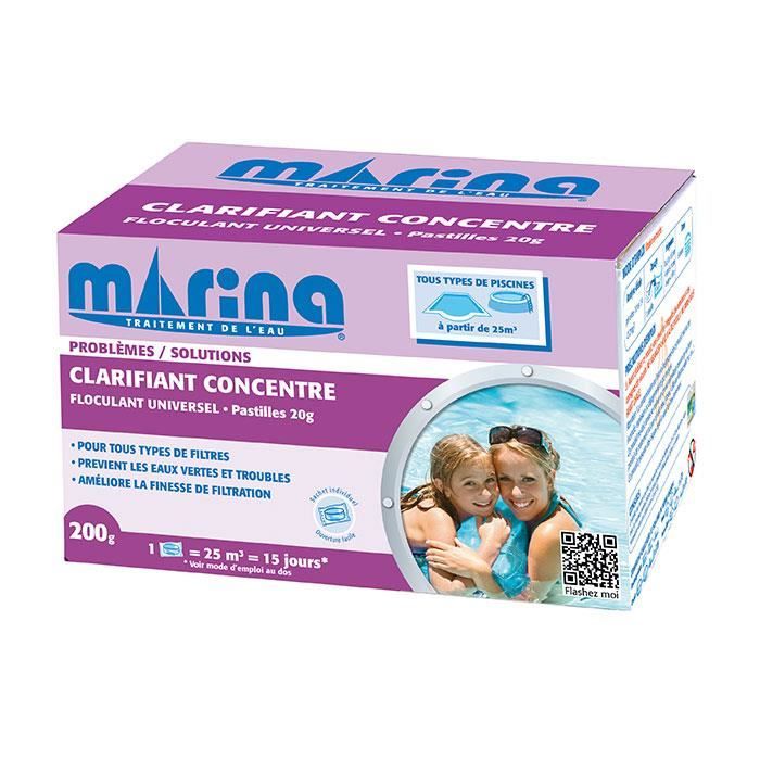 Traitement de l'eau - Marina - Clarifiant concentre universel pastilles - 200 g