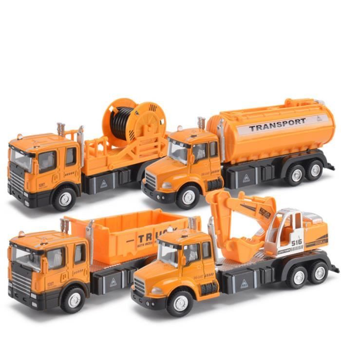 4pcs Vehicule De Camion De Pompier Jouet Voiture Miniature Voiture