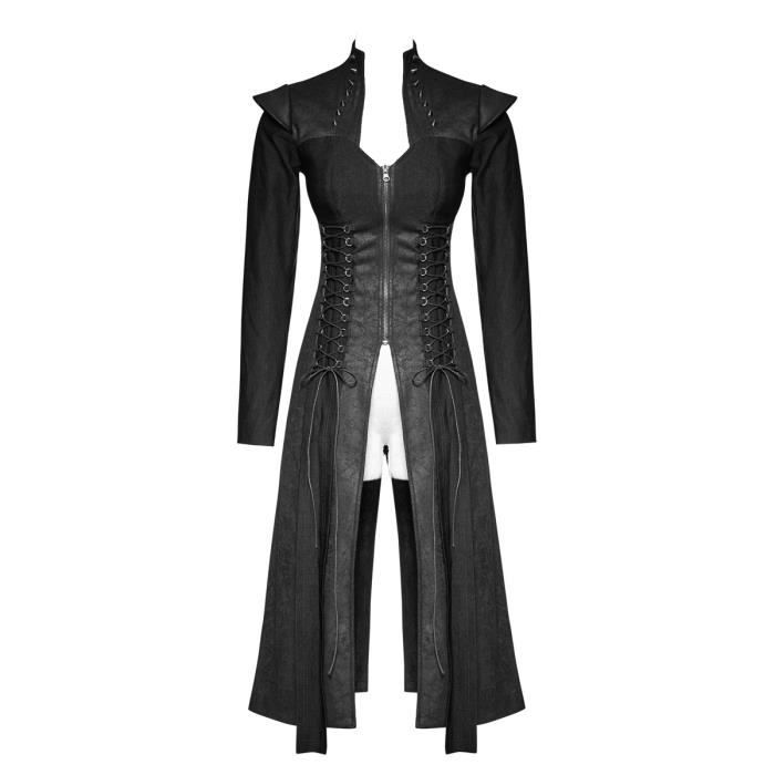 veste longue noire femme