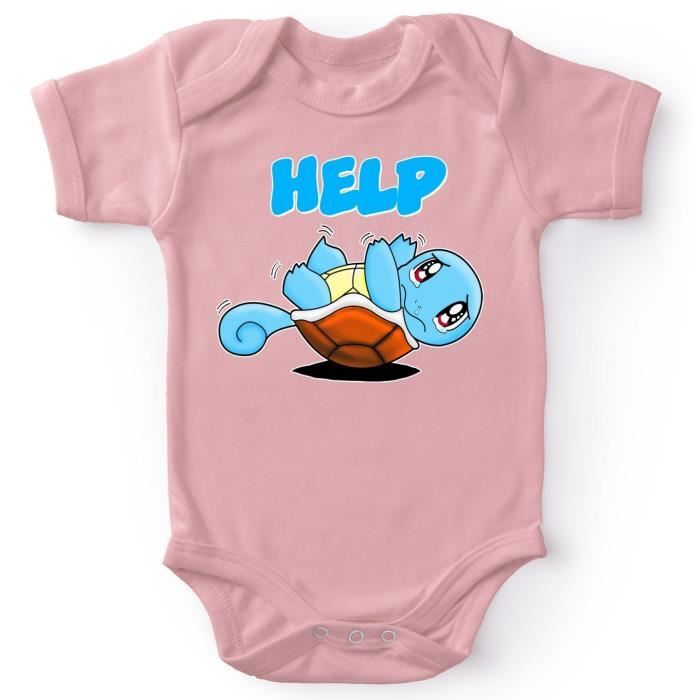 Body Bebe Filles Rose Pokemon Parodique Carapuce Help Parodie Pokemon Noir Cdiscount Pret A Porter