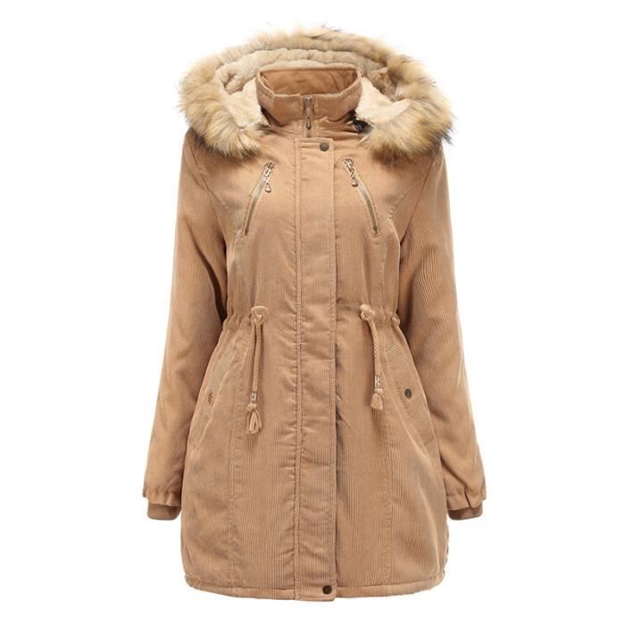 Parka velours shop cotelé femme