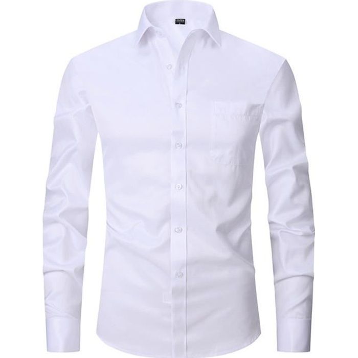 Chemise Homme Manches Longues Sans Repassage avec Poche de