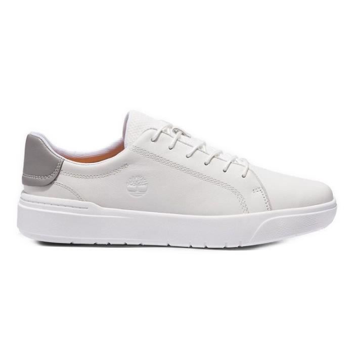 Timberland Baskets Homme - TIMBERLAND SENECA BAY - Blanc - Cuir - Talon plat 3cm