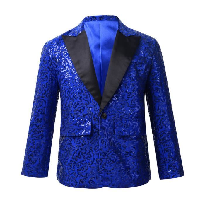 YIZYIF Blazer Veste Paillette pour Gar on Enfant Costume Mariage