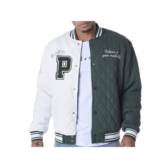 Veste oversize style universitaire Project X Paris vert L Vert