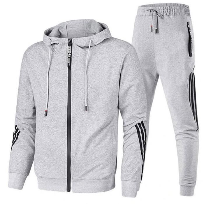 Ensemble de surv tement pour hommes Gris Manches longues