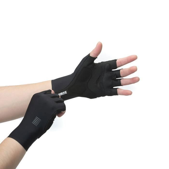 Achetez en gros Gants De Cyclisme D'hiver Unisexe Demi-doigt En Fibre De Cuivre Noire, Gants De Sport Et De Fitness Chauds Et Antidérapants En Silicone Pour L'extérieur Chine et Gants De Fitness