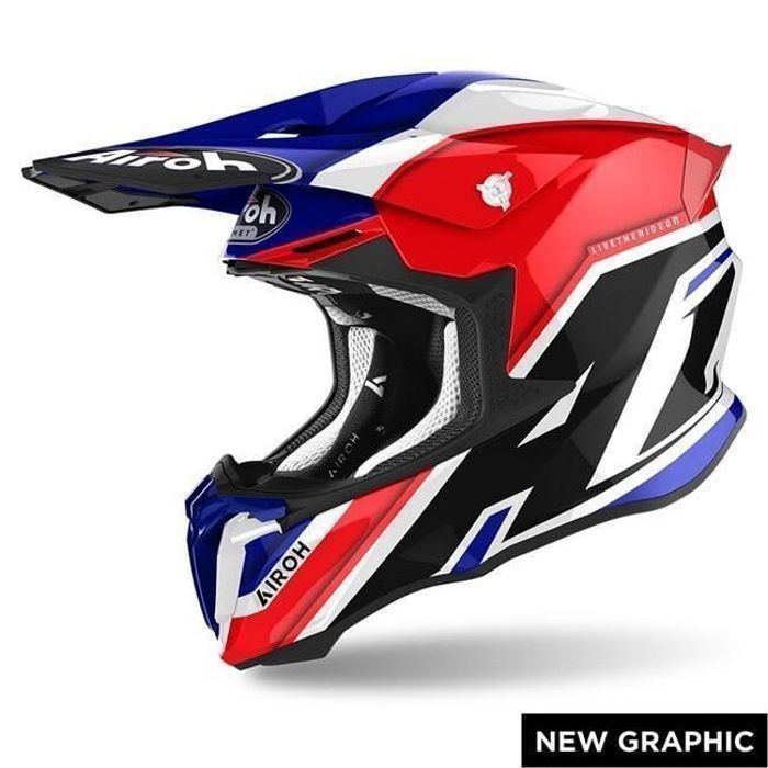 Casque moto cross Airoh Twist 2.0 Shaken - blue gloss - S