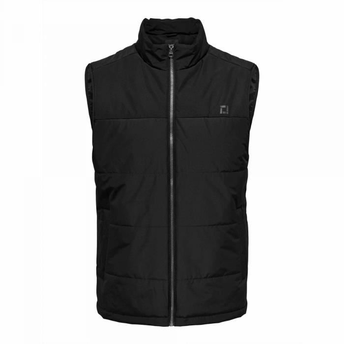 Doudoune sans manche store homme noir brillant