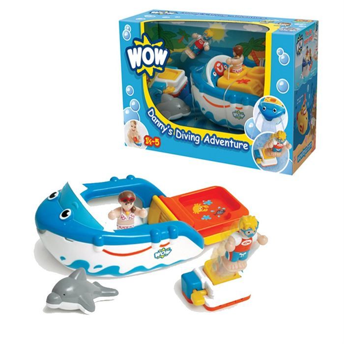 Jouet pour le bain Wow Toys Bateau de plongee avec plongeurs et dauphin Mixte A partir de 2 ans Cdiscount Jeux Jouets
