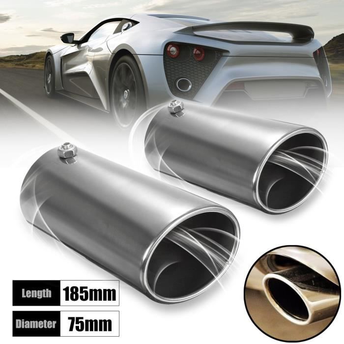Neufu Droit Chrome Voiture Queue Tuyau D Echappement Bout Embout