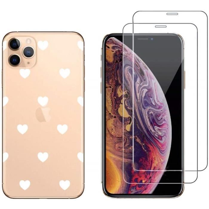 Pour iPhone 11 Pro Max 2 Films vitre Protection écran verre trempé
