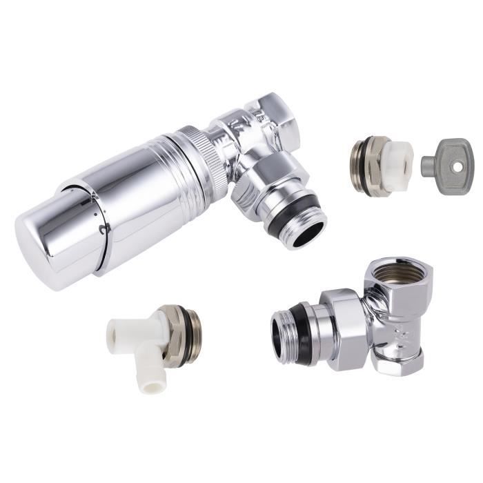 Kit Radiateur Kit Thermostatique Radiateur Chromé 15x21 (1/2) NOYON & THIEBAULT ...
