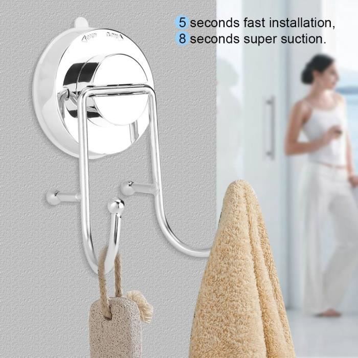 Lot Crochets Ventouse Inox - Pour Douche, Cuisine, Manteau - NEUF