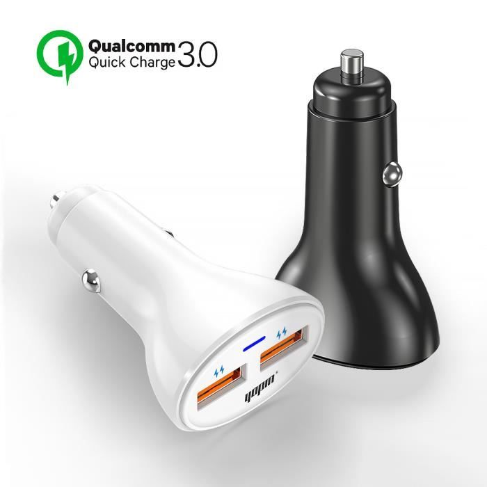 Chargeur rapide de voiture QC3.0 à double interface USB pour l'allume-cigare