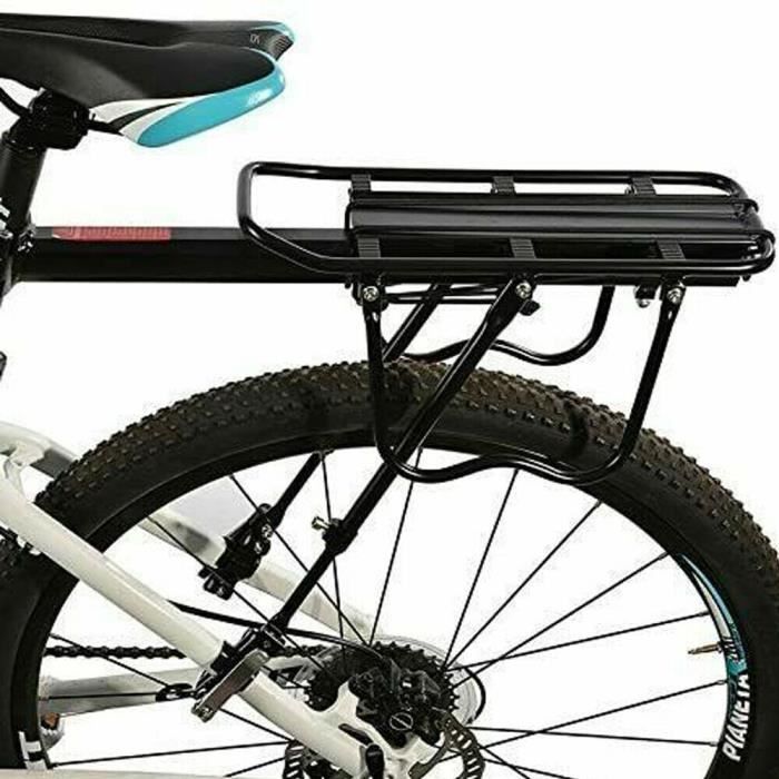 Porte-Bagages Vélo Arrière Alliage Aluminium – 65 Kg Capacité, Compatible 24-28 Pouces Freins Disque/V, Rack Solide