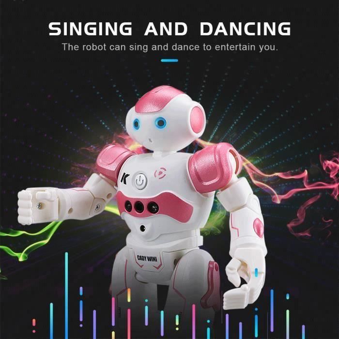 Jouet Robot Télécommandé, avec yeux LED et musique conçue, avec bras