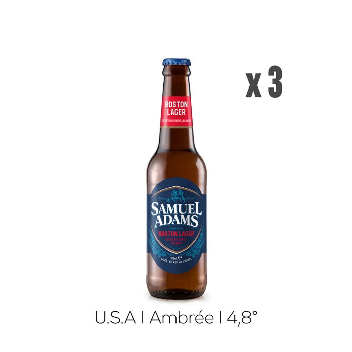 Pack Bières Samuel Adams Boston Lager 3x33cl 4,8 La cave Cdiscount