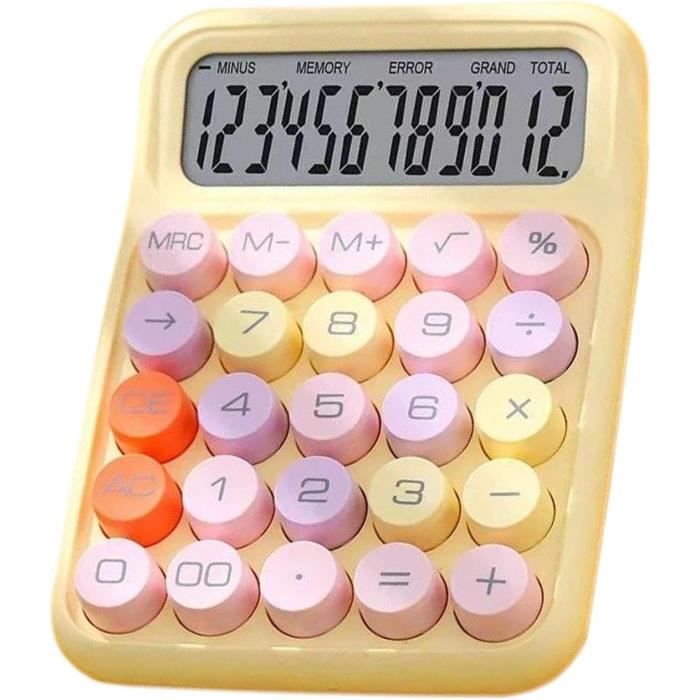 Calculatrice De Bureau Mignonne Bonbons Colorée - Écran LCD 12 Chiffres, Idéale Pour École Et Bureau