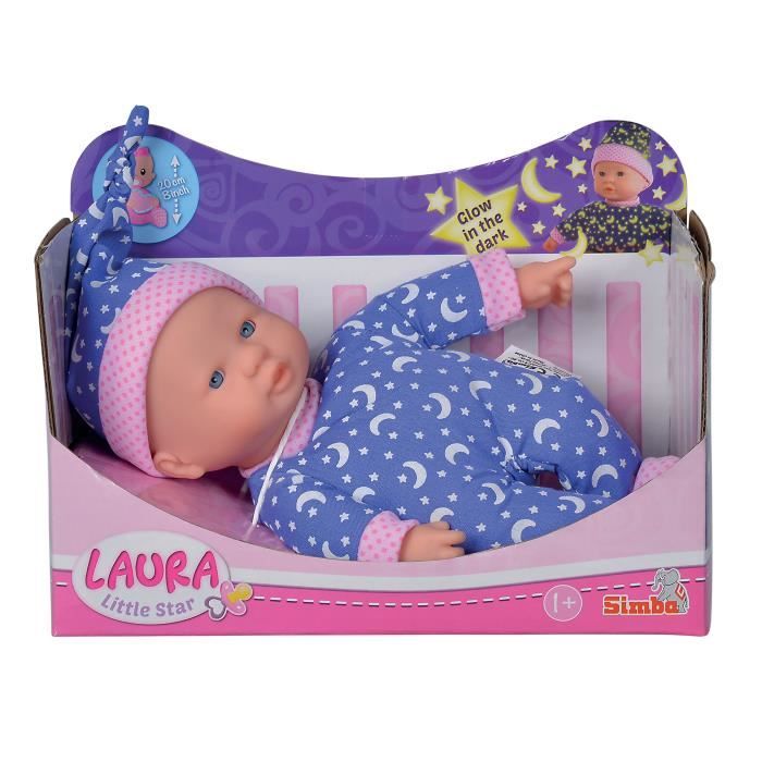 Poupon Laura Phosphorescent 20cm - Simba - Corps souple et pyjama étoilé
