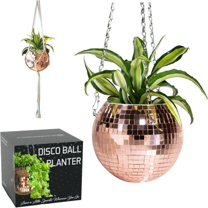 Pot De Fleurs Boule Disco, Jardinière Boule Disco Avec Chaîne Pour D'intérieur Et D'extérieur