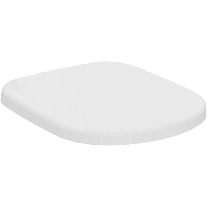 Siège De Toilette Allongé Porcher - Noyau Bois, Blanc - Charnières Chromées - Boîte Ouverte, Jamais Installé
