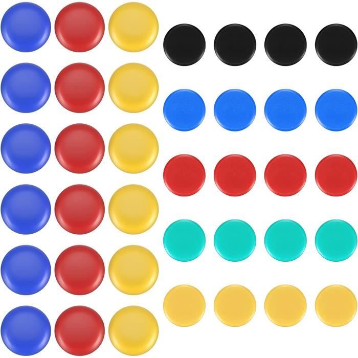 10 Aimants Frigo Colorés En Caoutchouc Souple - 3x3cm, Motifs Rayures - Pour Tableau Blanc, Casier, Décoration Fun !