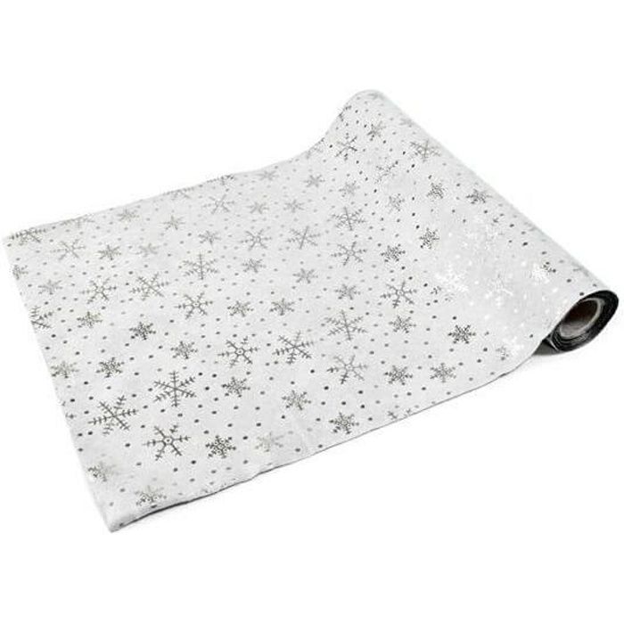 Chemin De Table Noel Gris Argent Achat Vente Pas Cher