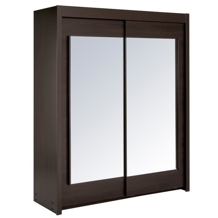 Armoire 2 Portes Coulissantes 180 Cm Wenge Nity Achat Vente