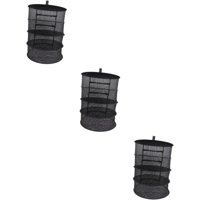 Filet de séchage pliable à 4 couches pour légumes, légumes, herbes sèches, 35 x 35 x 65 cm, filet de pêche pour étang à poissons, protection des légumes