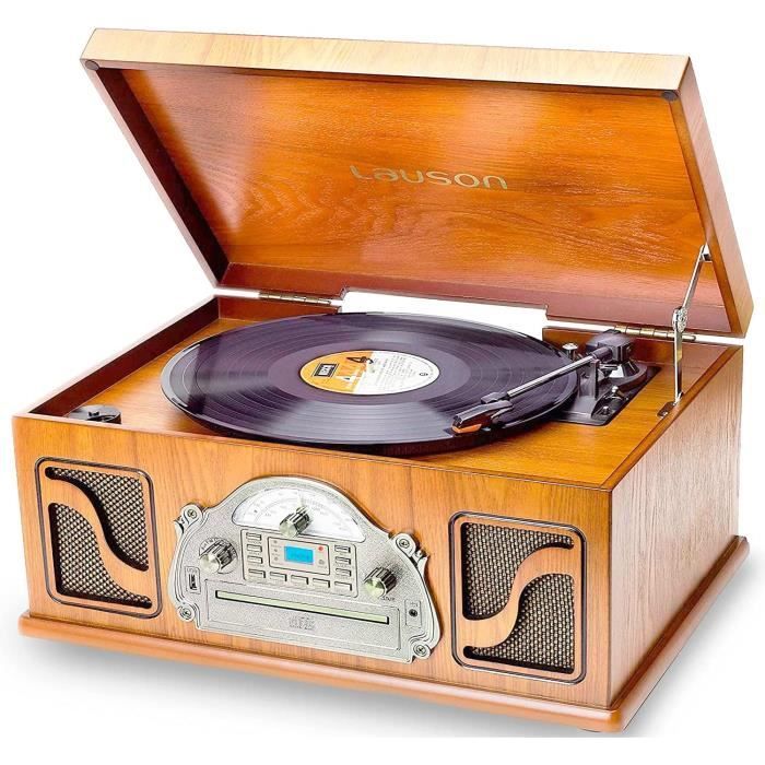 Ivx22 - Tourne Disque Vinyle Vintage Avec Haut-Parleur, Système De Musique  Avec Radio Rétro, Platine Vinyle Bluetooth
