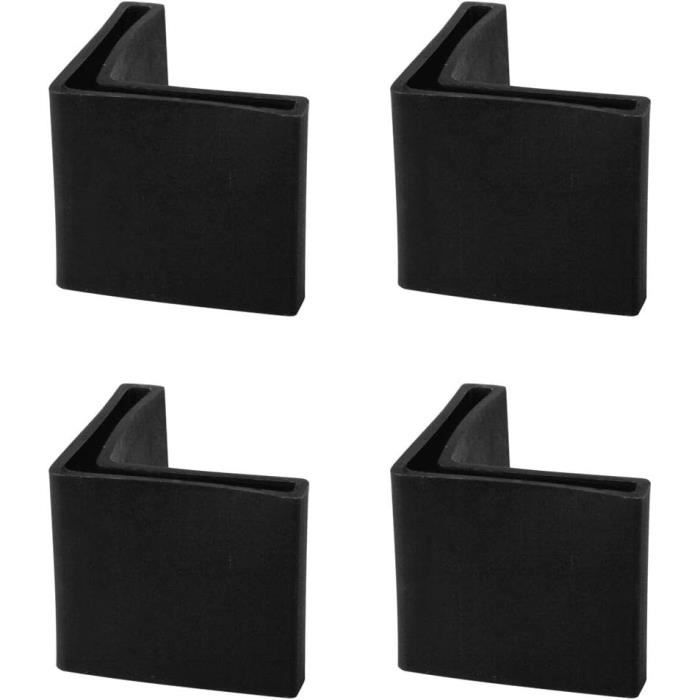 Sourcing Map 10pcs Casquette Pieds Chaise Angle Fer Forme L Patin Meuble Table Embout Capouchon Cornière Protection Plastique Noir 25mm X 25mm