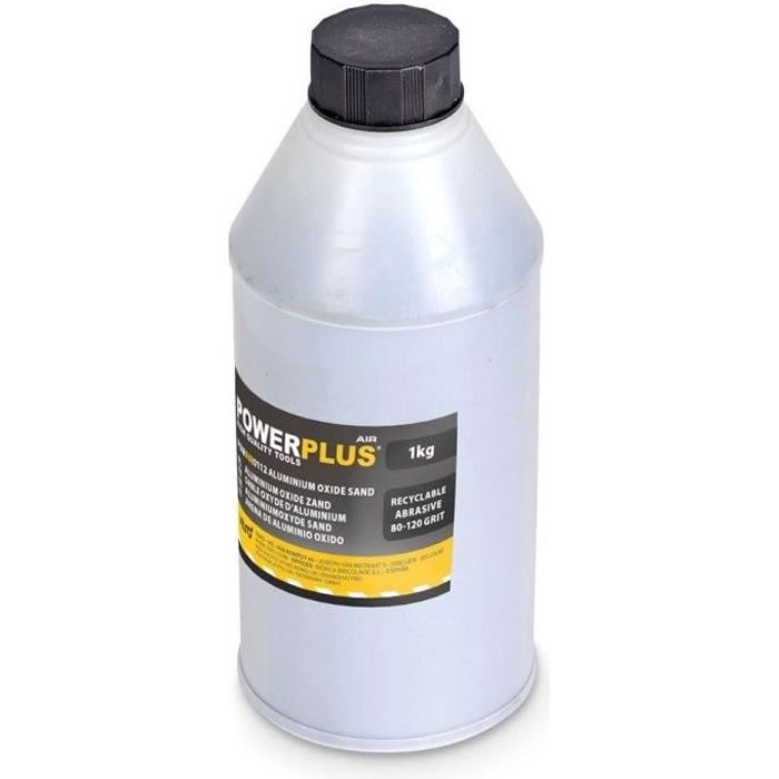 Sable d'oxyde d'aluminium recyclable pour sablage - POWERPLUS - POWAIR0112 - Grains 80-120 - 1kg