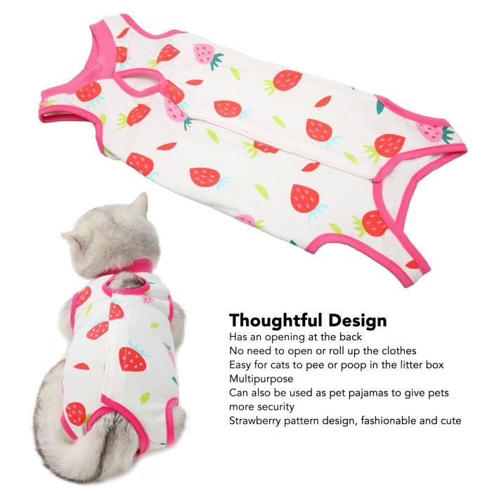 Meilleurs prix pour VGEBY Costume Set - robe de stérilisation anti - léchage pour chat - Strawberry - M RUIDA