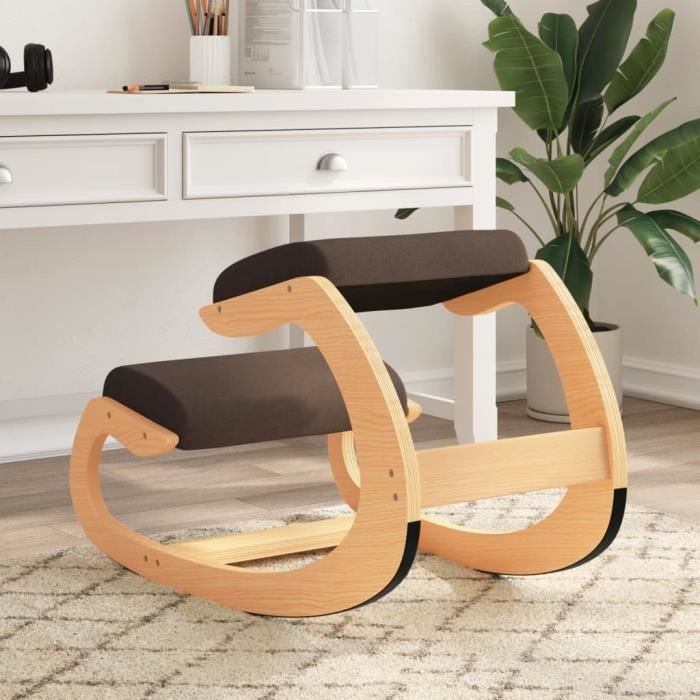 fauteuil salon mvs - chaise assis-genoux marron 55x84x55 cm contreplaqué de bouleau,9,6 kg
