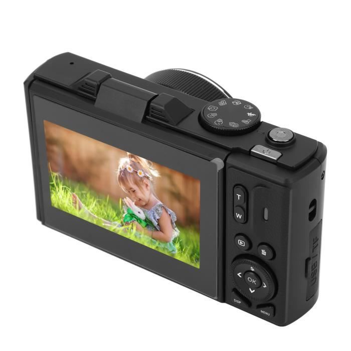 Appareil Photo Numérique 4K 64MP Avec Écran Tactile - Zoom 16x, WiFi Et Sacoche Incluse - Noir