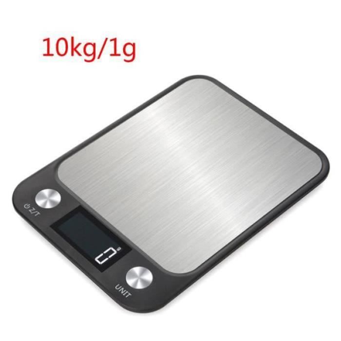 Balance de Cuisine Numérique 5kg/10KG en Acier Inoxydable - Précision 1g