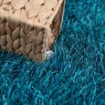 Tapis Poils Longs Pour Salon, Shaggy Avec Fil Brillant, Uni Turquoise [80x150 cm]-1