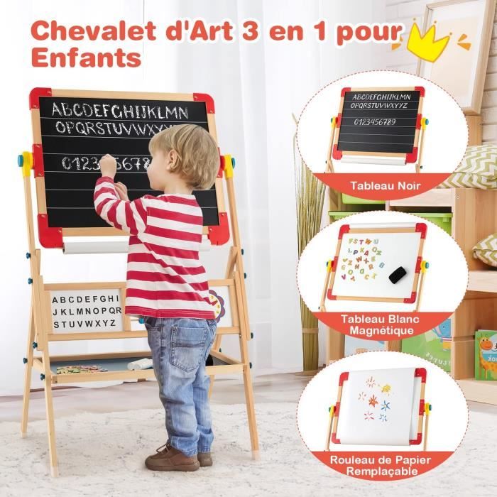 Chevalet-Table pour Enfants - Tableau Magnétique & Portable en Bois po –  hollylike