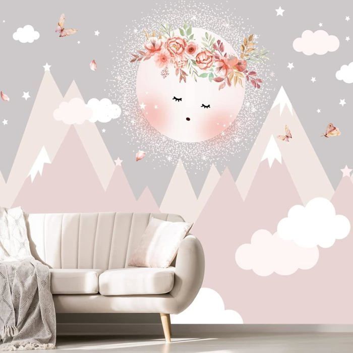 Papier Peint Panoramique Chambre De Fille De Dessin Animé Papier Peint ...