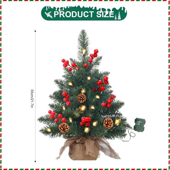 Déco De Noël Artificielle En Pot - 30 Cm Avec Pommes De Pin - Pour Maison, Bureau, Fêtes - 9