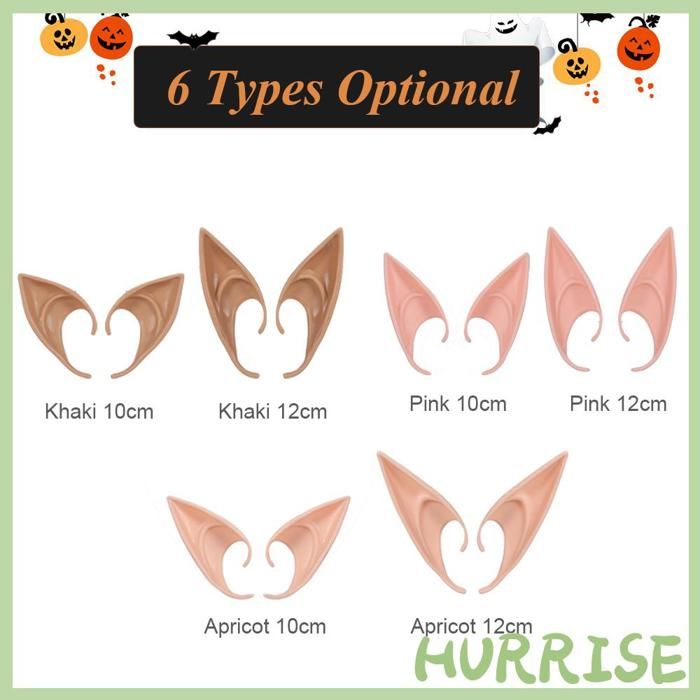 10 Paires D'oreilles D'elfe En Latex + 1 Guirlande De Coiffe - 4 Couleurs, 3 Tailles, Pour Cosplay, Halloween, Noël Oreille Shrek