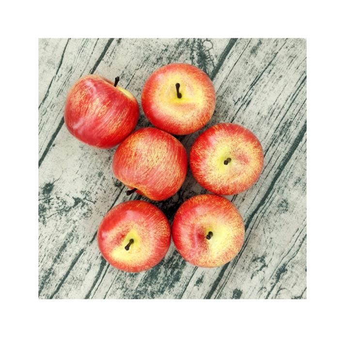 Lot De 8 Pommes Artificielles Réalistes - 7.5cm - Décoration Cuisine, Mariage, Fête