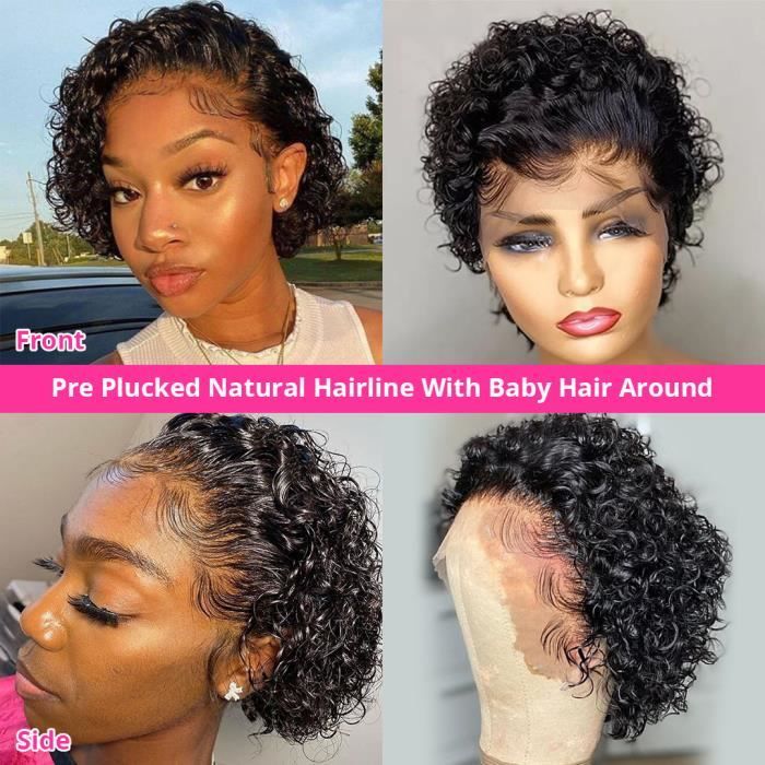 Fereowth Perruque Courte short Pixie Human Hair Wig with Bangs Perruque De Cheveux Humains lisse Fereowth Perruque Courte short Pixie Human Hair Wig with Bangs Perruque De Cheveux Humains lisse