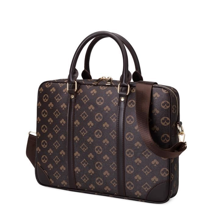 Porte documents Sac a main Design imprime de luxe pour femmes sacoche a epaule de grande capacite a la mode Type Marron Cdiscount Bagagerie Maroquinerie