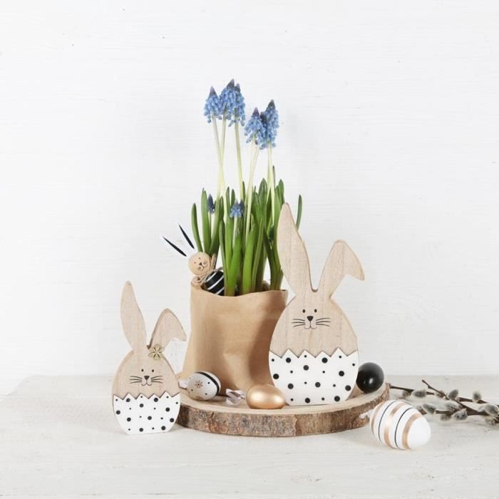 Lapins De Pâques Lapins En Bois Oeufs Décoration De