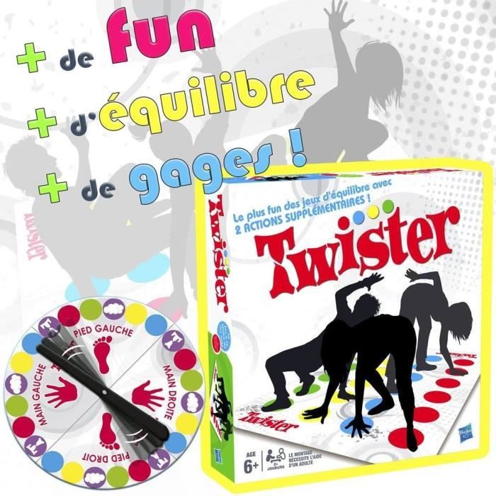 Hasbro Twister - Jeu de Societe Twister - Jeu d'adresse Rigolo - Version  les Prix d'Occasion ou Neuf